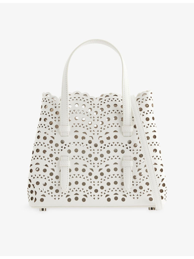 Alaïa Mina 20 laser-cut leather handbag - British product
