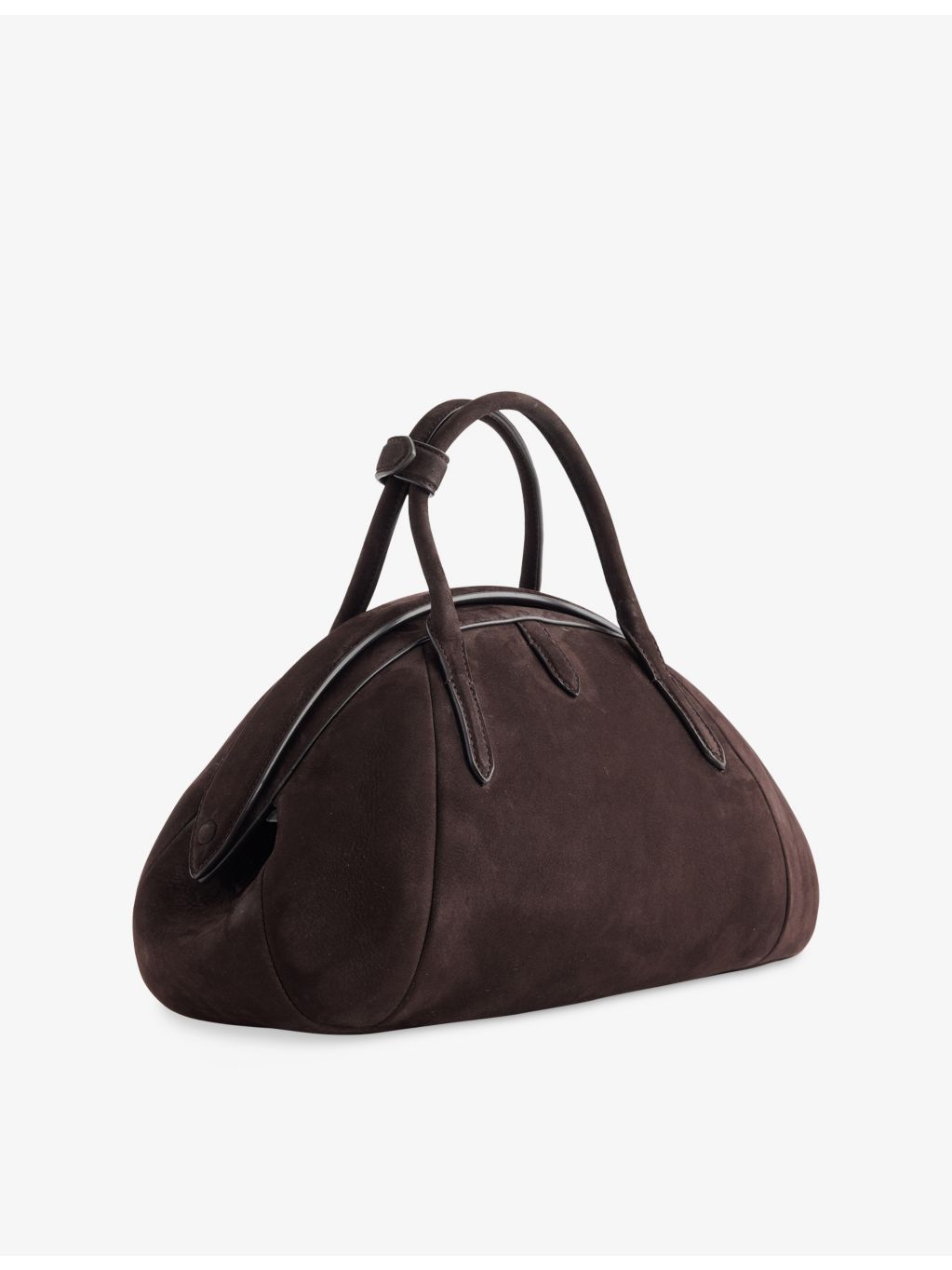 Alaïa small suede top-handle bag with curved shape, UK version