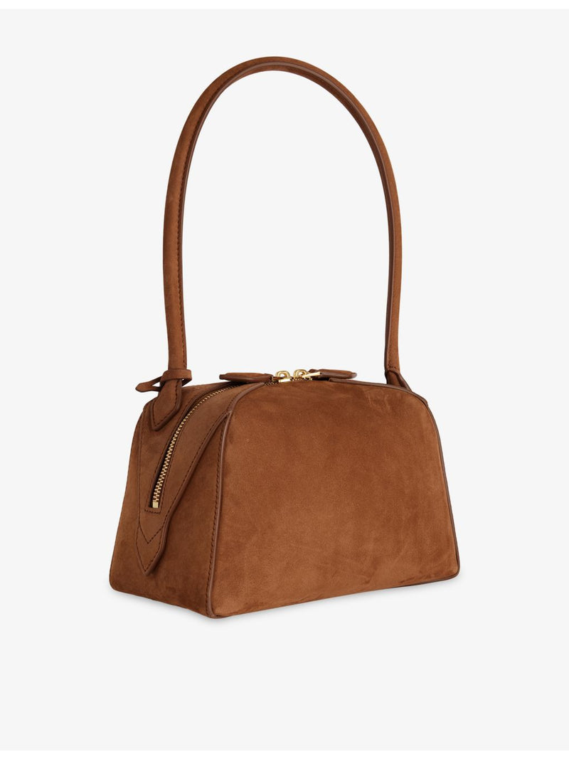 Alaïa small structured suede shoulder bag (British brand)