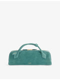 Alaïa suede clutch bag with gold-toned hardware, imported from the UK