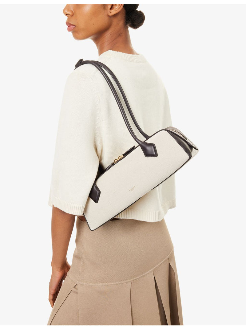 Alaïa Le Teckel medium leather and canvas shoulder bag (British brand)