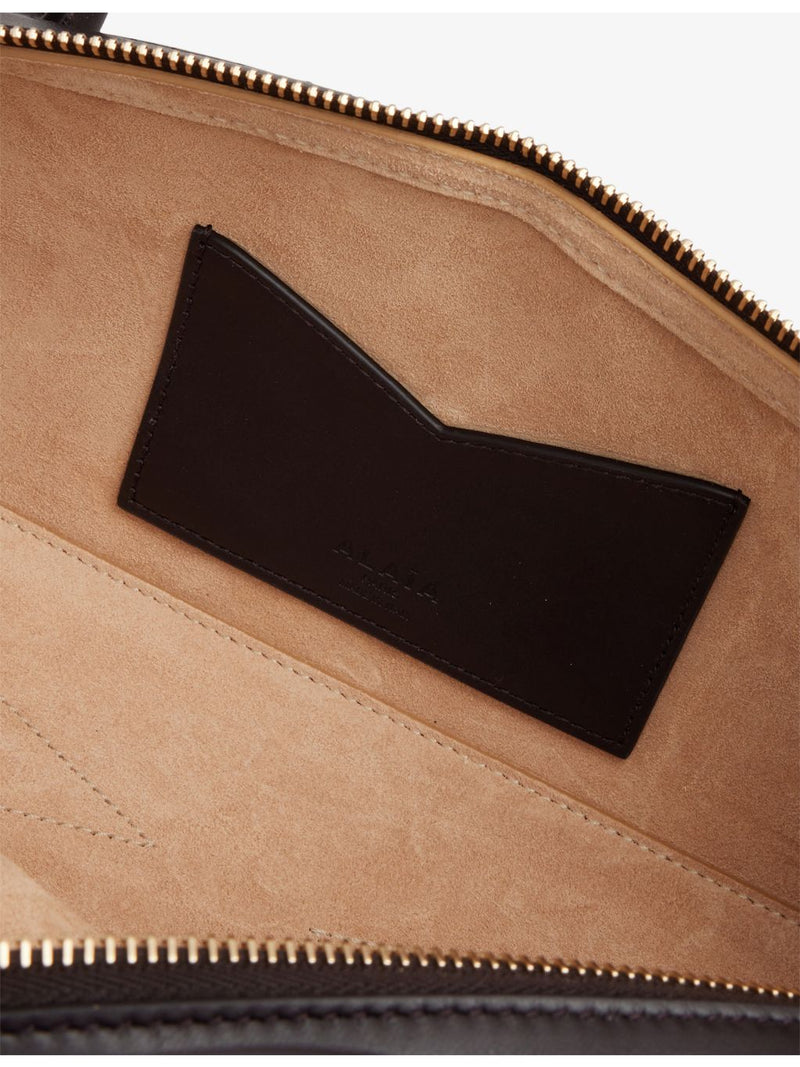 Alaïa Le Teckel medium leather and canvas shoulder bag (British brand)