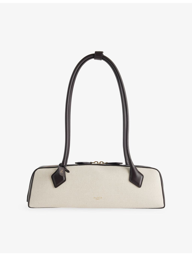 Alaïa Le Teckel medium leather and canvas shoulder bag (British brand)