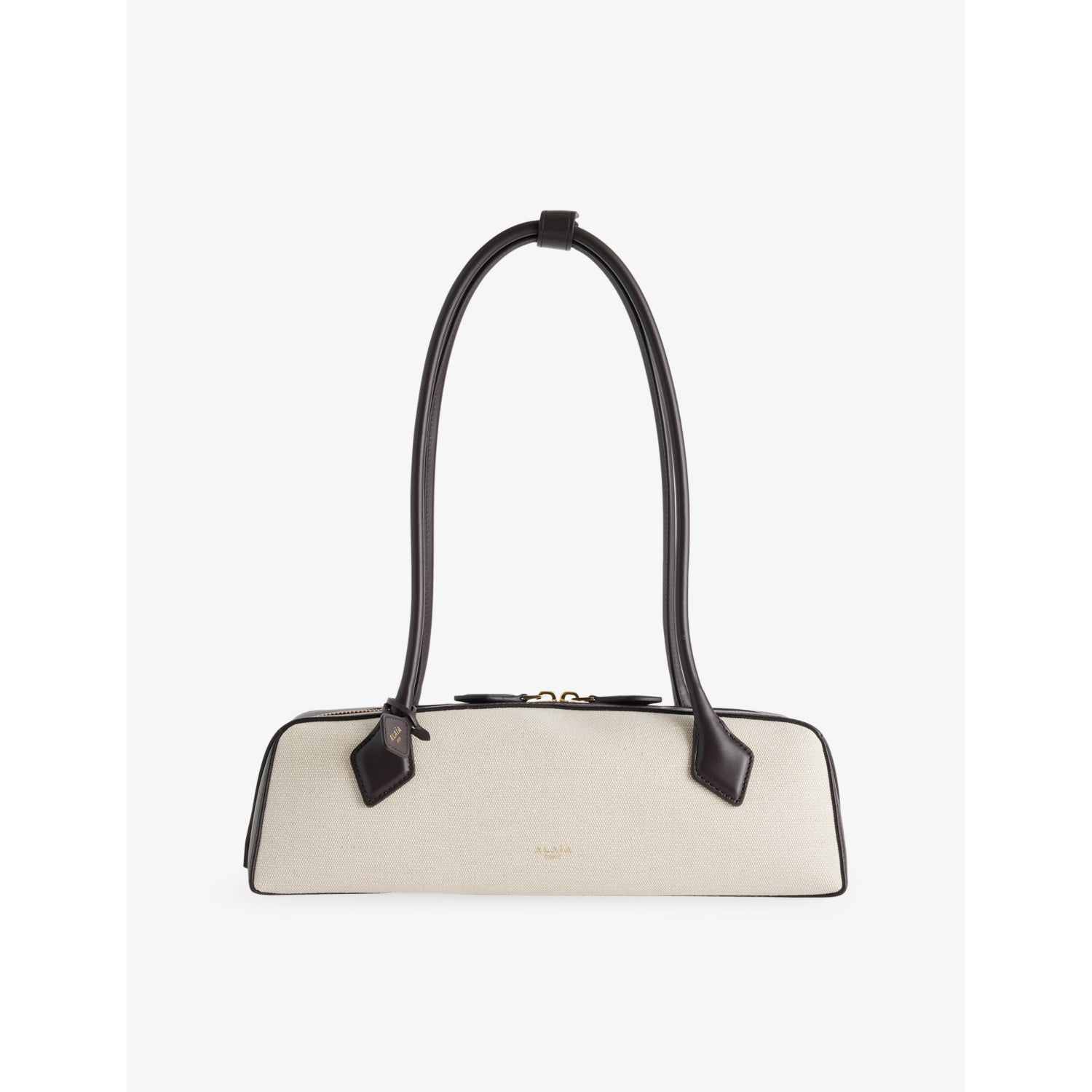 Alaïa Le Teckel medium leather and canvas shoulder bag (British brand)