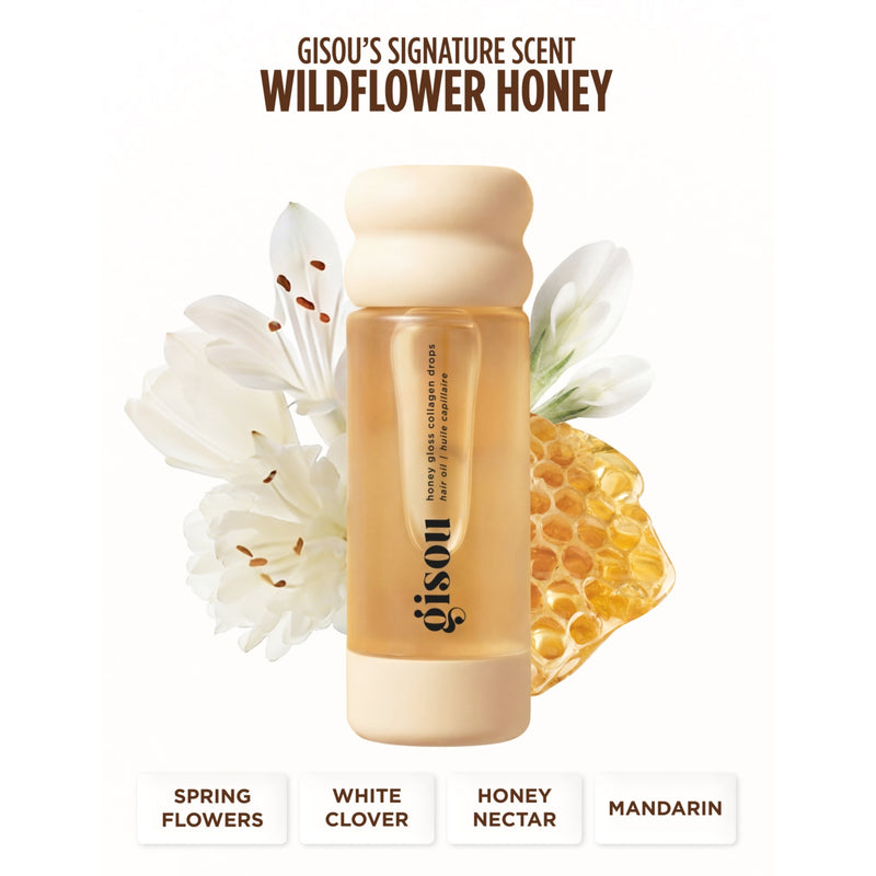 Gisou Honey Gloss Collagen Drops hair oil 20ml (British brand)