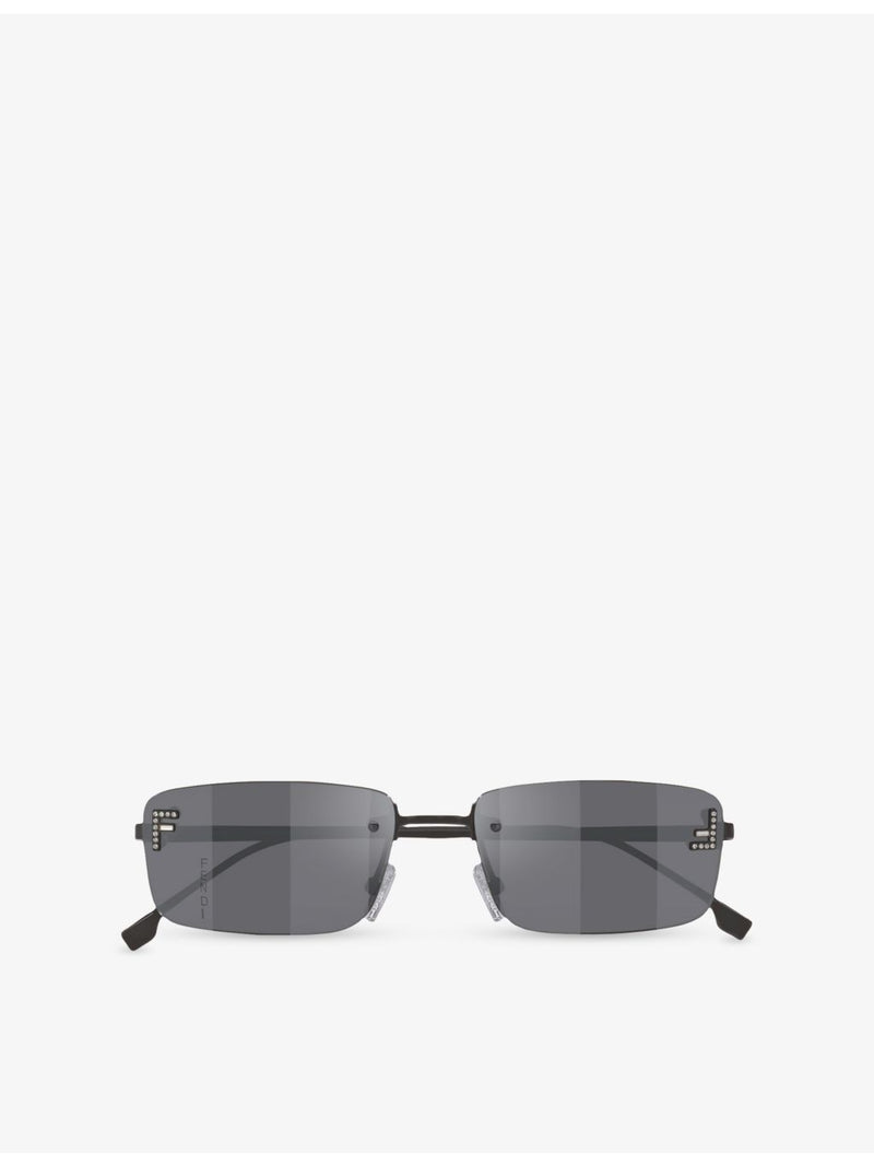 Fendi FE4172US rectangle-frame metal sunglasses, UK version