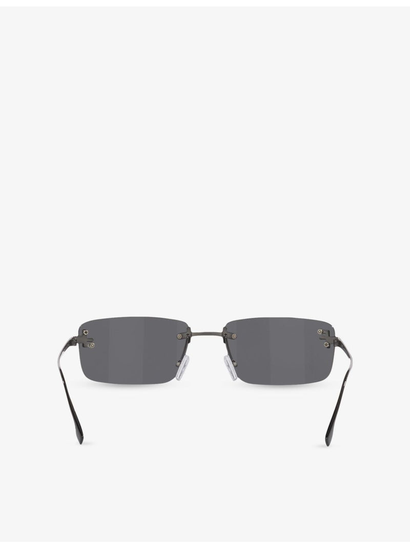 Fendi FE4172US rectangle-frame metal sunglasses, UK version
