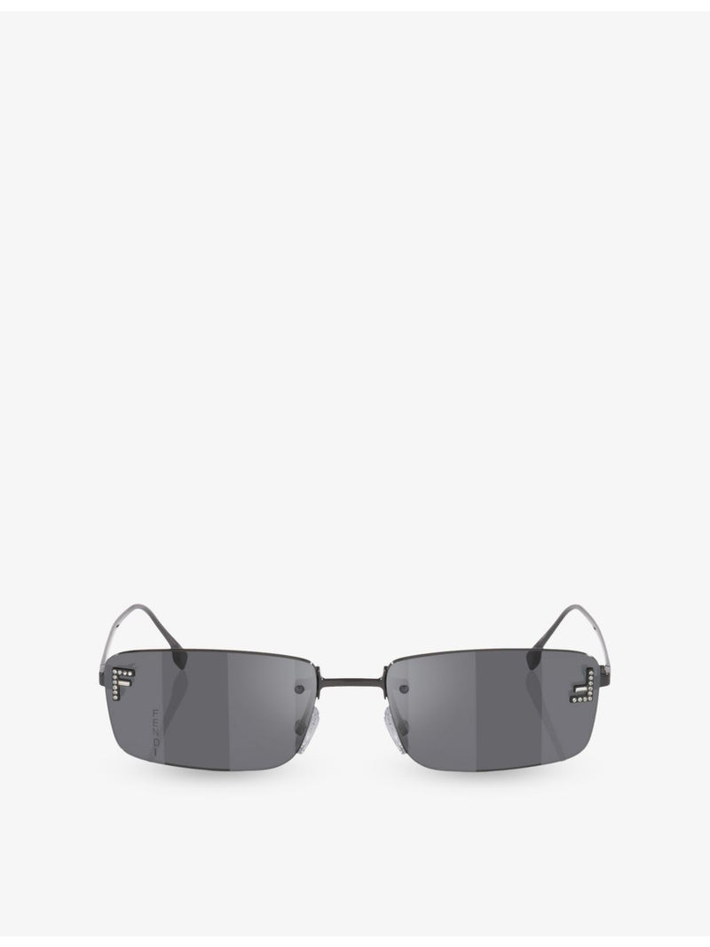 Fendi FE4172US rectangle-frame metal sunglasses, UK version