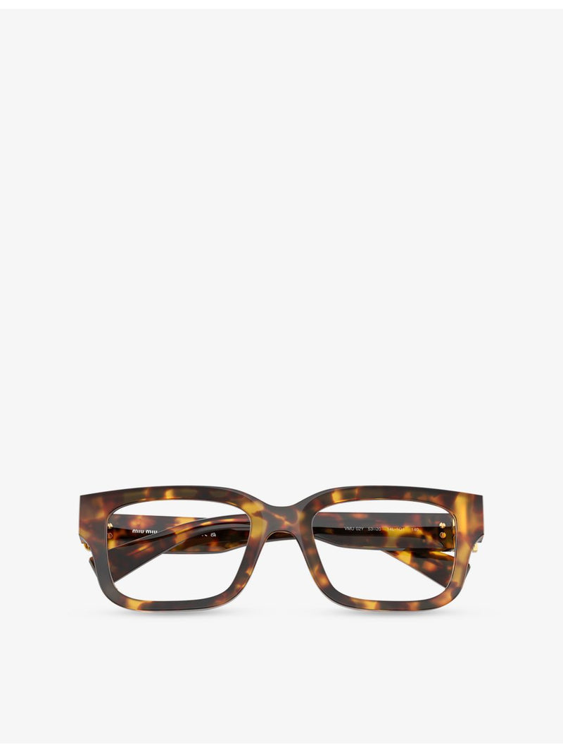 Miu Miu square-frame acetate eyeglasses tortoiseshell, UK version