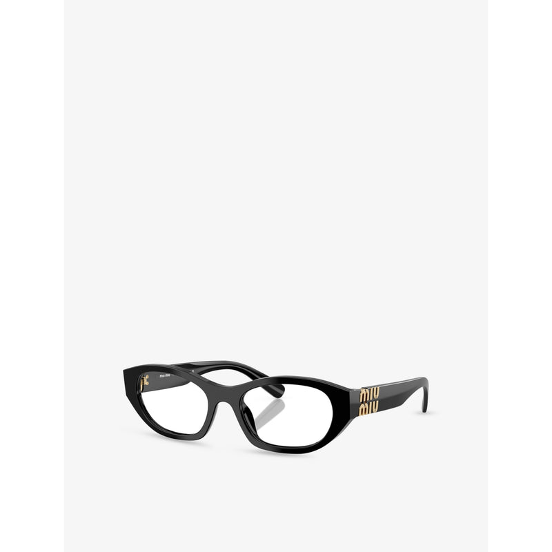 Miu Miu MU 03WV acetate eyeglasses with irregular frame (British brand)