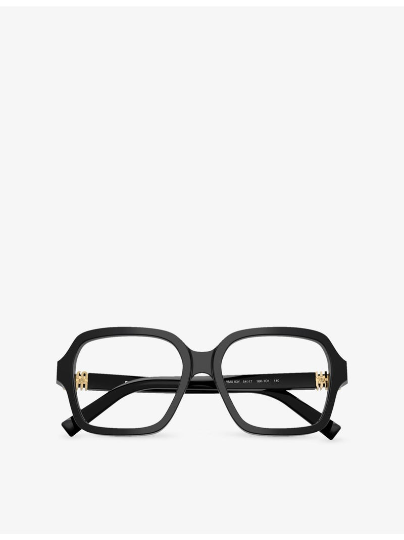 Miu Miu square-frame acetate eyeglasses MU 03YV, imported from the UK