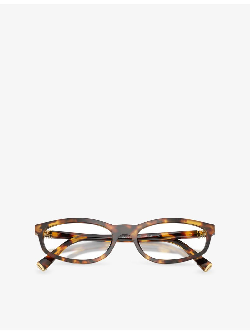 Miu Miu oval-frame acetate eyeglasses in tortoiseshell - British product