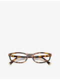 Miu Miu oval-frame acetate eyeglasses in tortoiseshell - British product