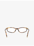 Miu Miu oval-frame acetate eyeglasses in tortoiseshell - British product