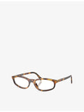 Miu Miu oval-frame acetate eyeglasses in tortoiseshell - British product