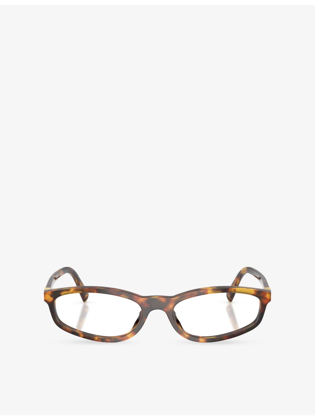 Miu Miu oval-frame acetate eyeglasses in tortoiseshell - British product