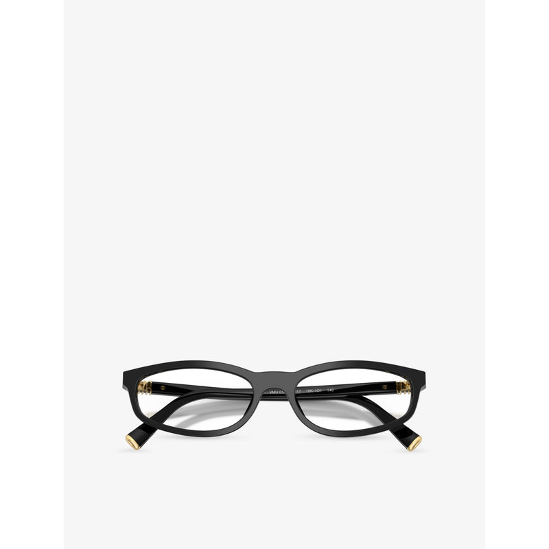 Miu Miu MU 01ZV acetate eyeglasses with oval frame - British product