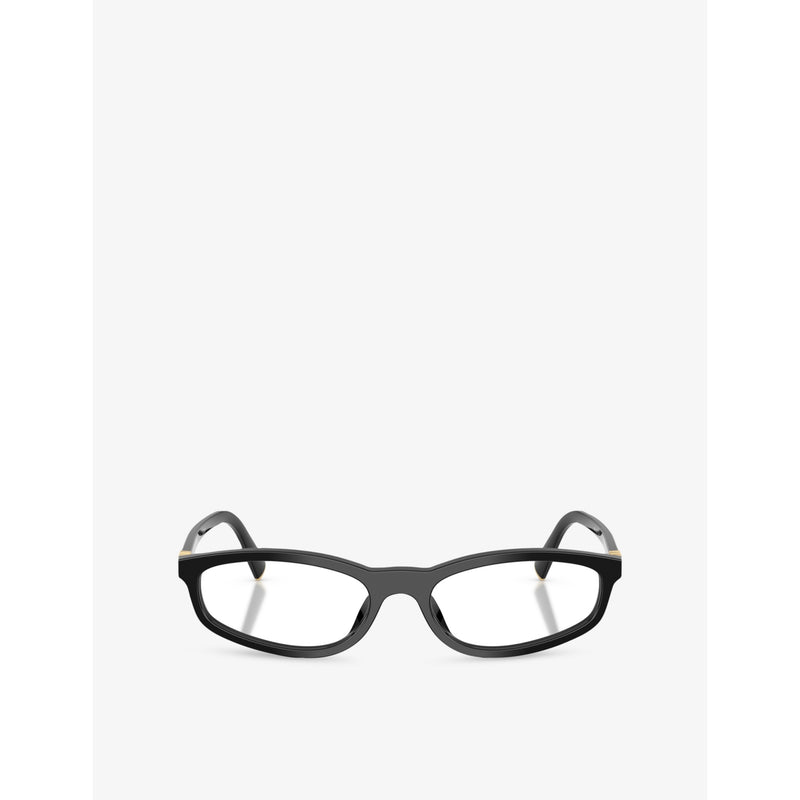 Miu Miu MU 01ZV acetate eyeglasses with oval frame - British product