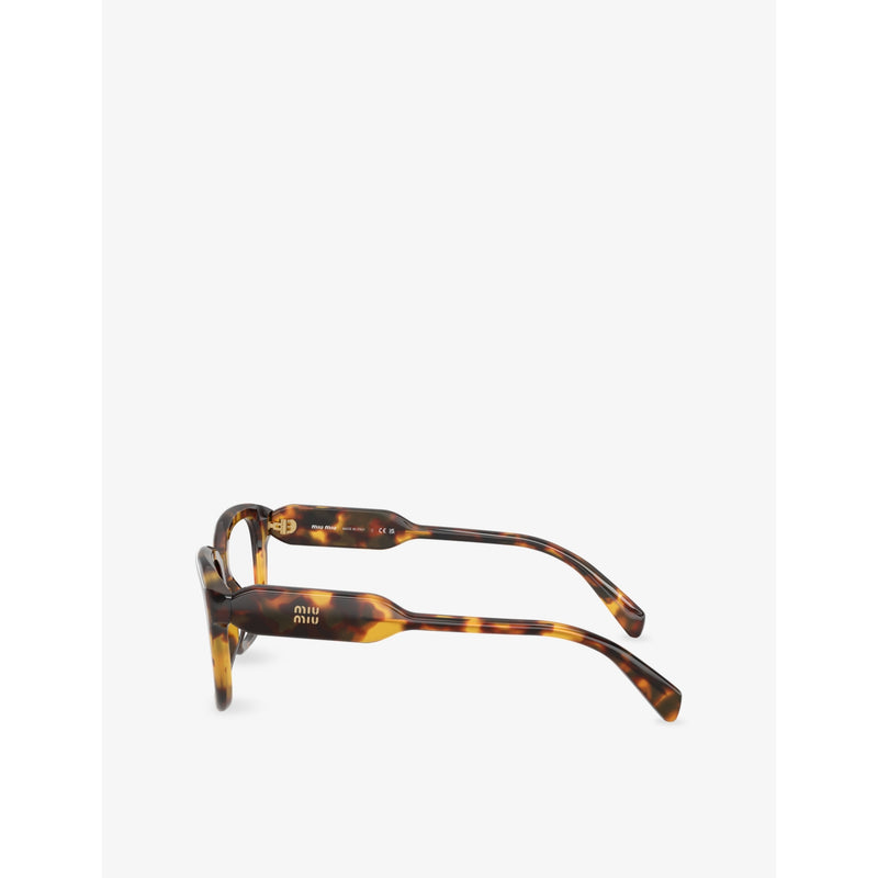 Miu Miu square-frame acetate eyeglasses in tortoiseshell MU 02ZV (British brand)