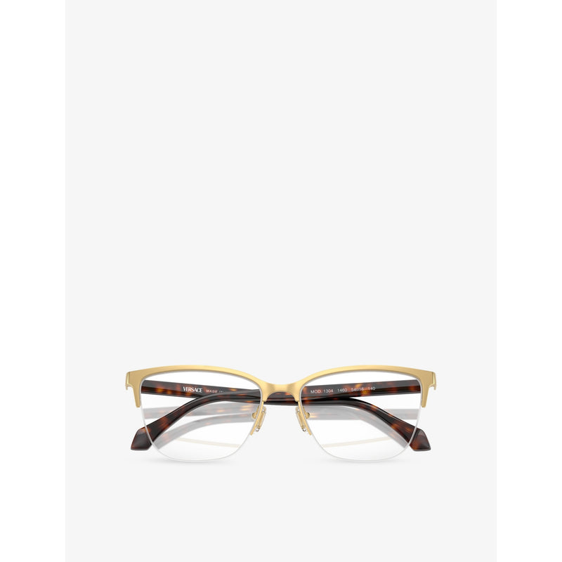 Versace VE1304 square-frame metal optical glasses (British brand)
