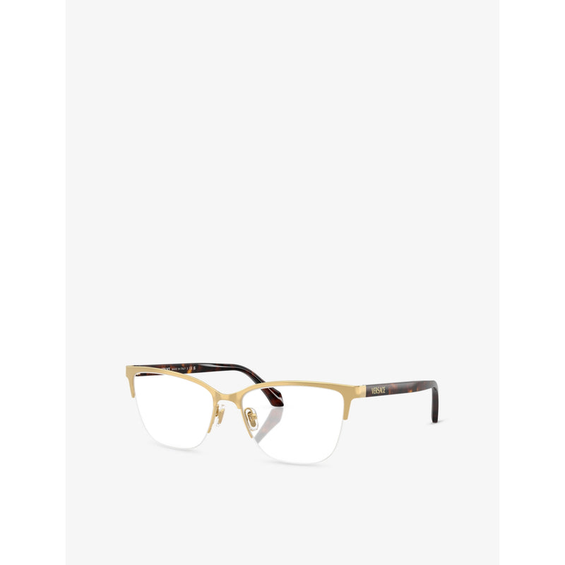 Versace VE1304 square-frame metal optical glasses (British brand)