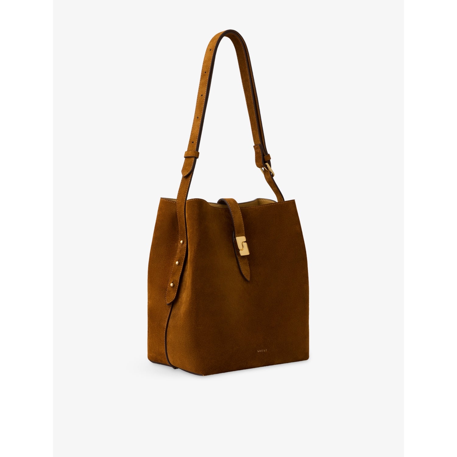 Soeur Bello suede shoulder bag with gold hardware - British product