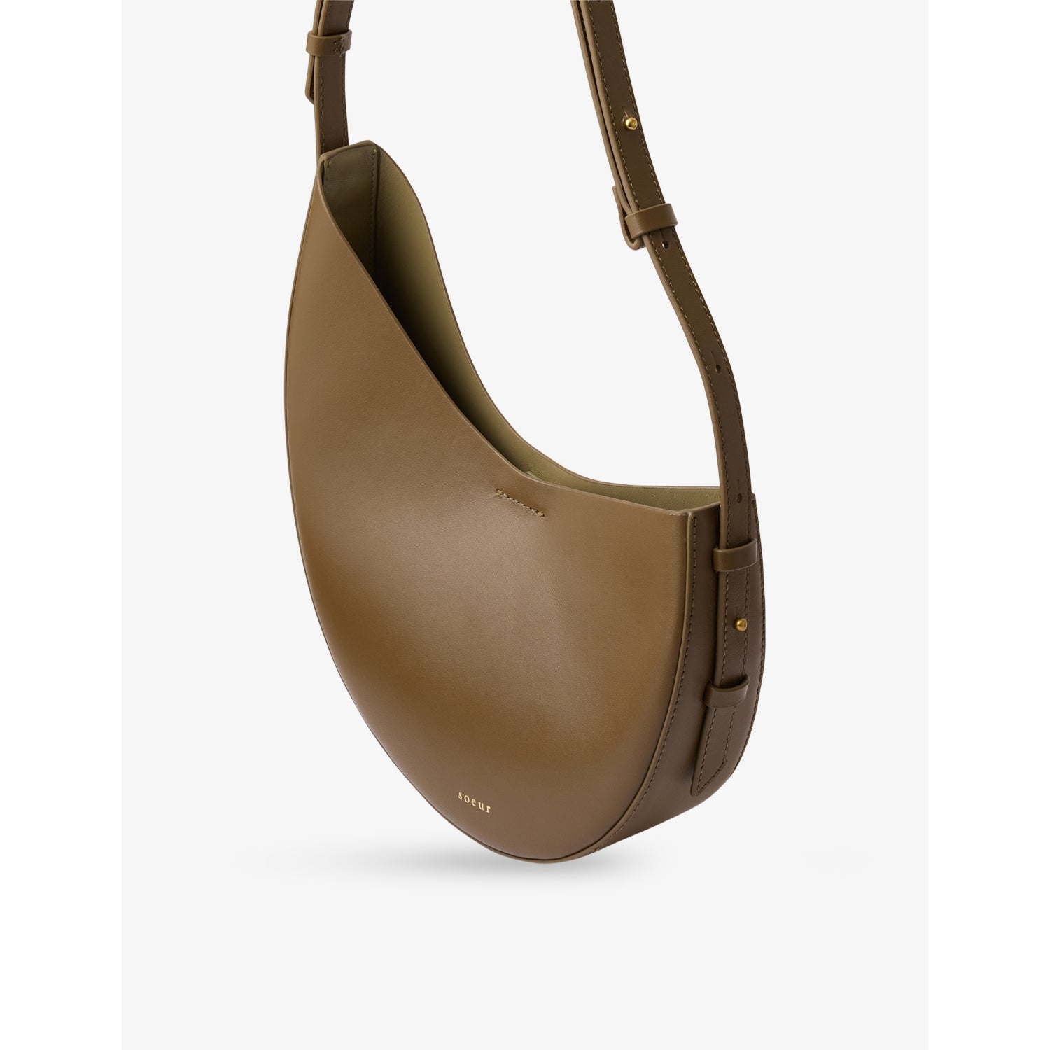 Soeur Wino leather shoulder bag with adjustable strap and gold-toned hardware - British product