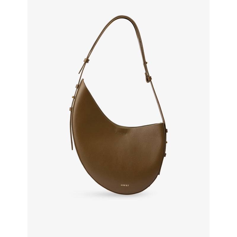 Soeur Wino leather shoulder bag with adjustable strap and gold-toned hardware - British product