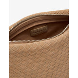 Whistles Avah suede clutch bag with wristlet strap, imported from the UK