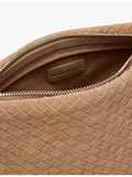 Whistles Avah suede clutch bag with wristlet strap, imported from the UK