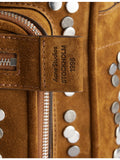 Acne Studios suede shoulder bag with rivet embellishments, UK version