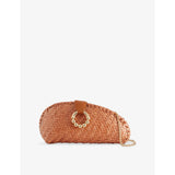 Willow Chain Strap Woven Clutch Bag - TAN