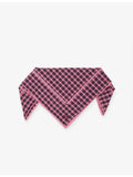 Damson Madder headscarf gingham embroidered cotton (British brand)