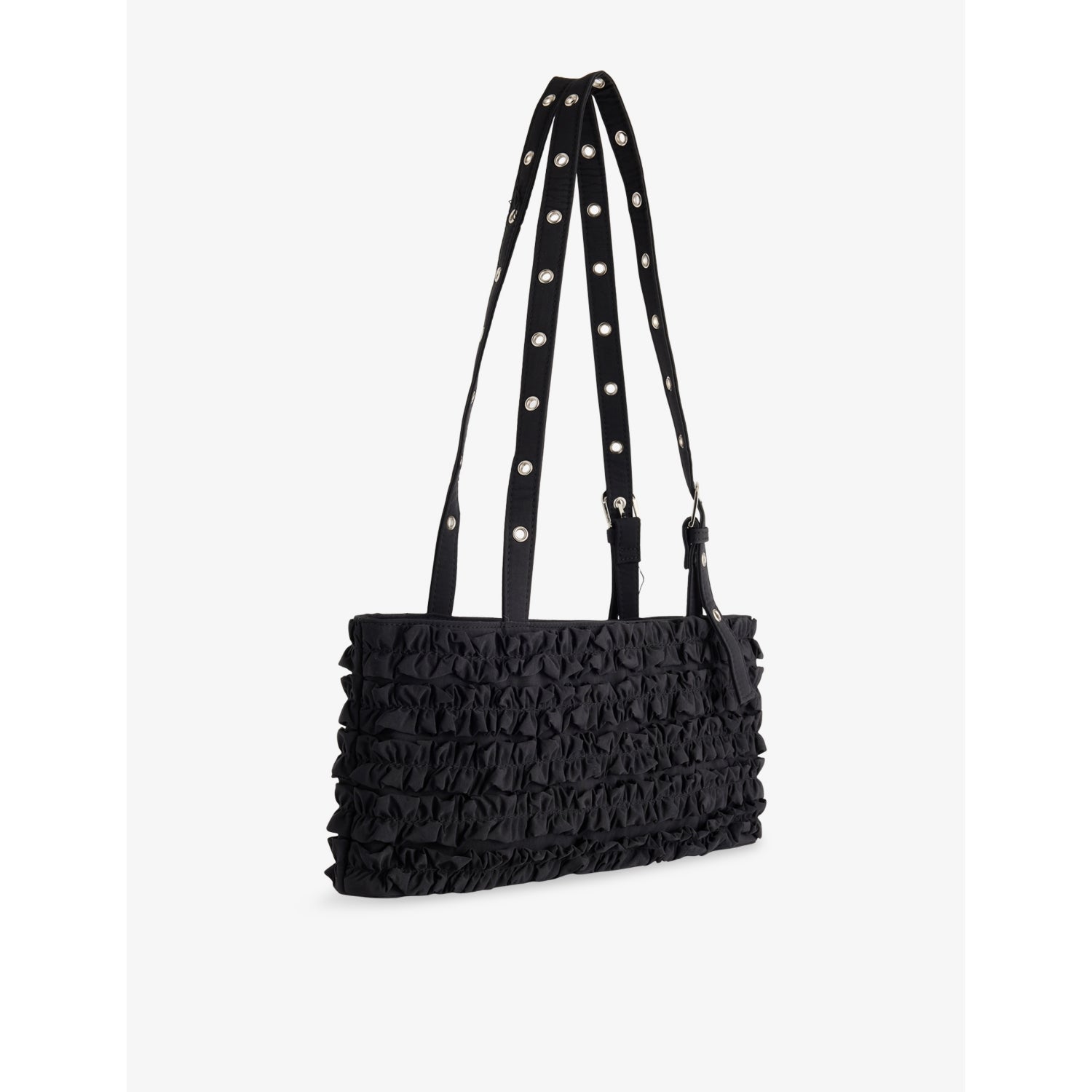 Damson Madder Sophia ruffle woven shoulder bag (British brand)
