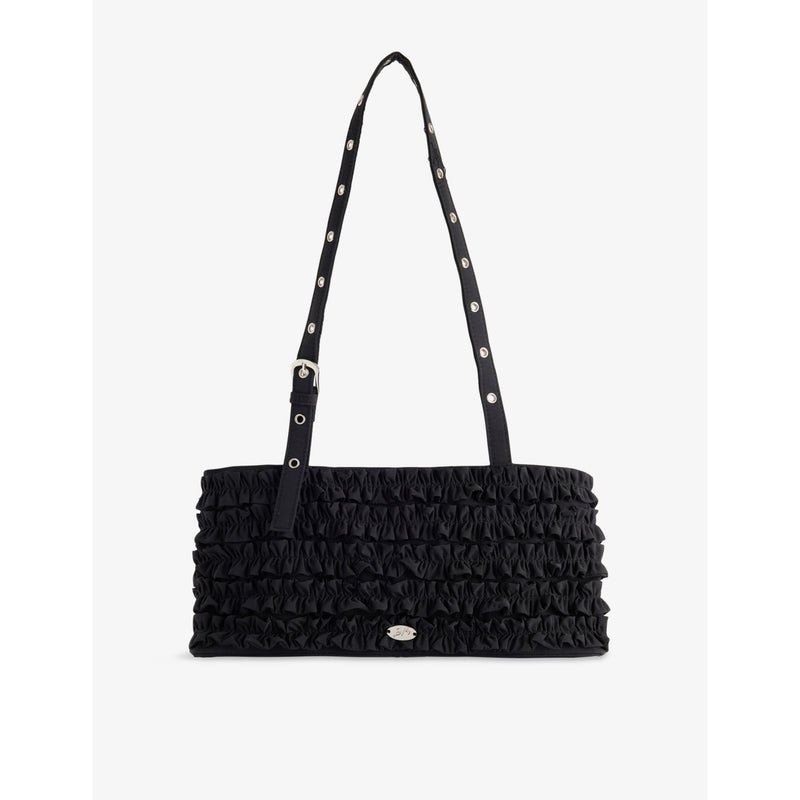 Damson Madder Sophia ruffle woven shoulder bag (British brand)
