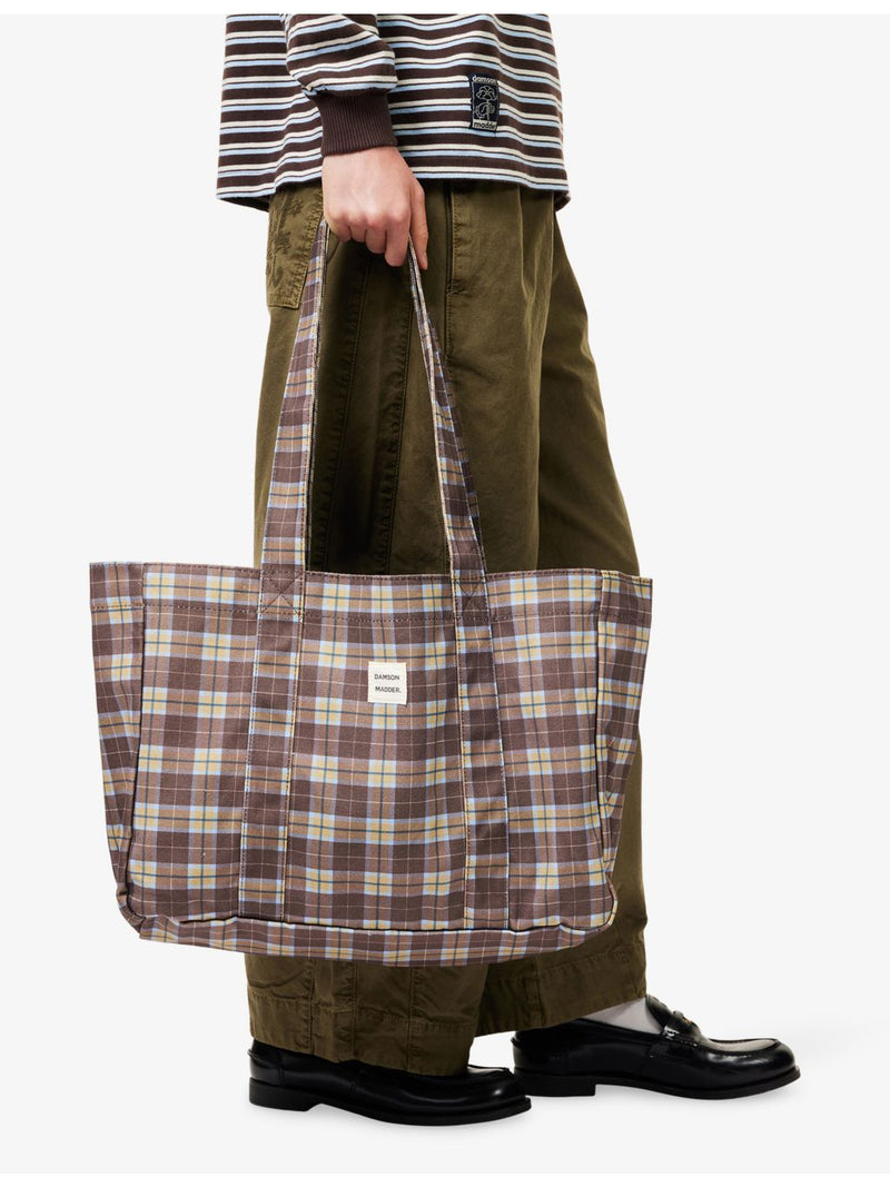 Damson Madder check cotton-canvas tote bag, UK version