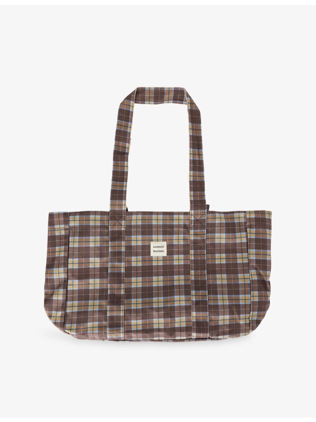 Damson Madder check cotton-canvas tote bag, UK version