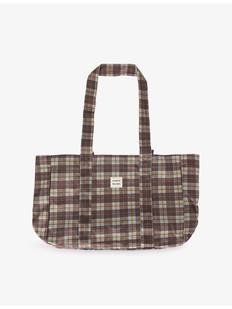 Damson Madder check cotton-canvas tote bag, UK version