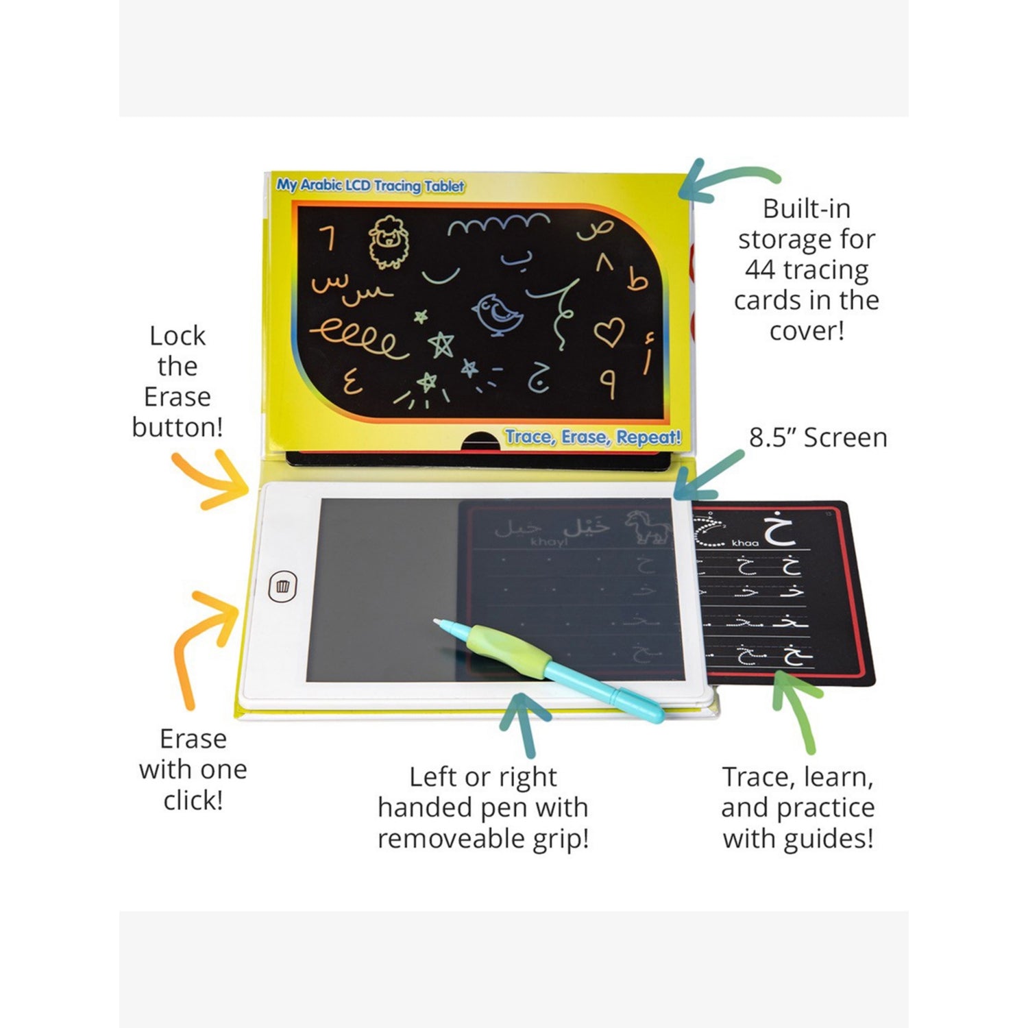 Desi Dolls Arabic LCD tracing tablet with 21.5cm screen, UK version