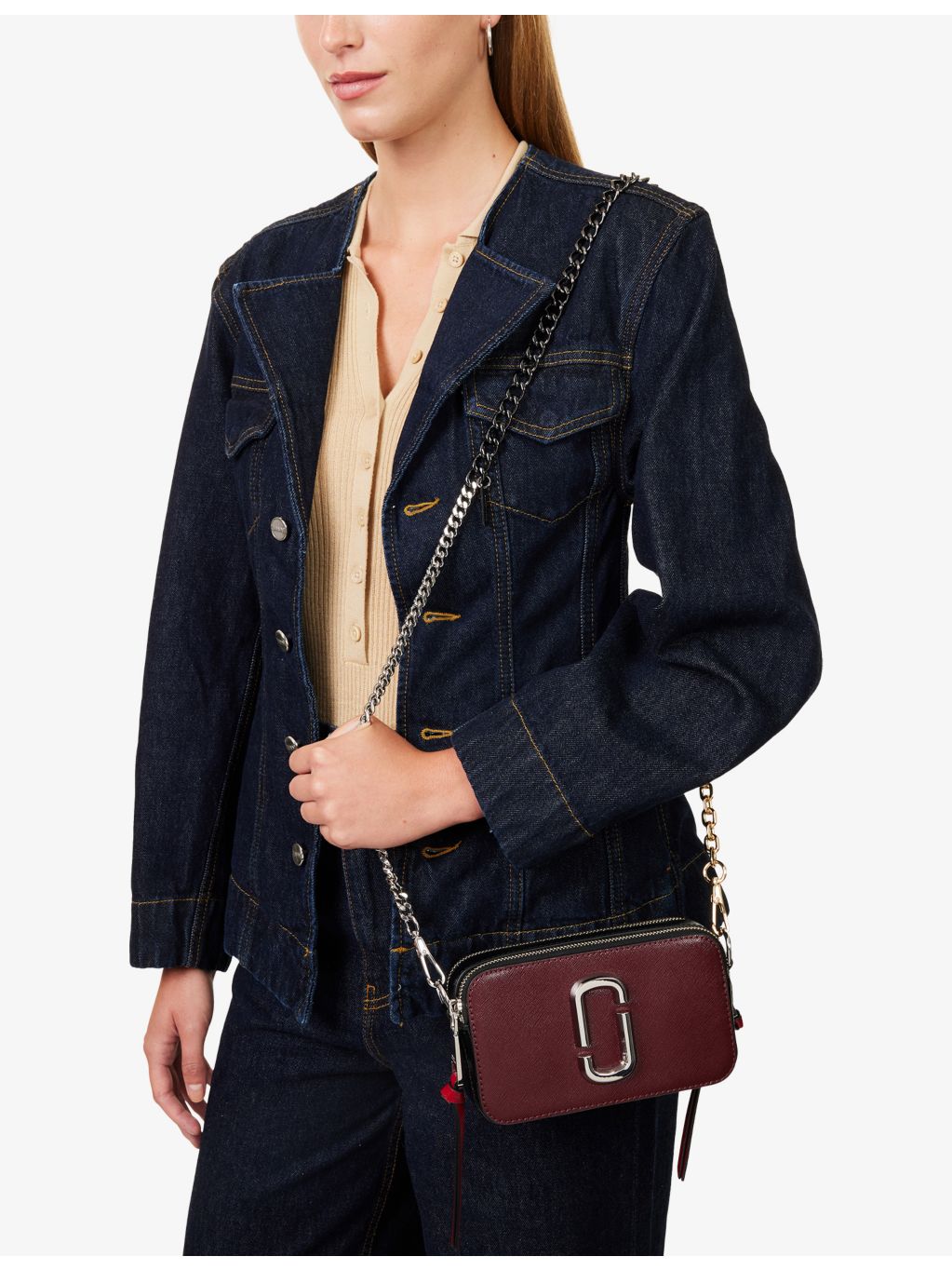Marc Jacobs Snapshot leather shoulder bag, imported from the UK