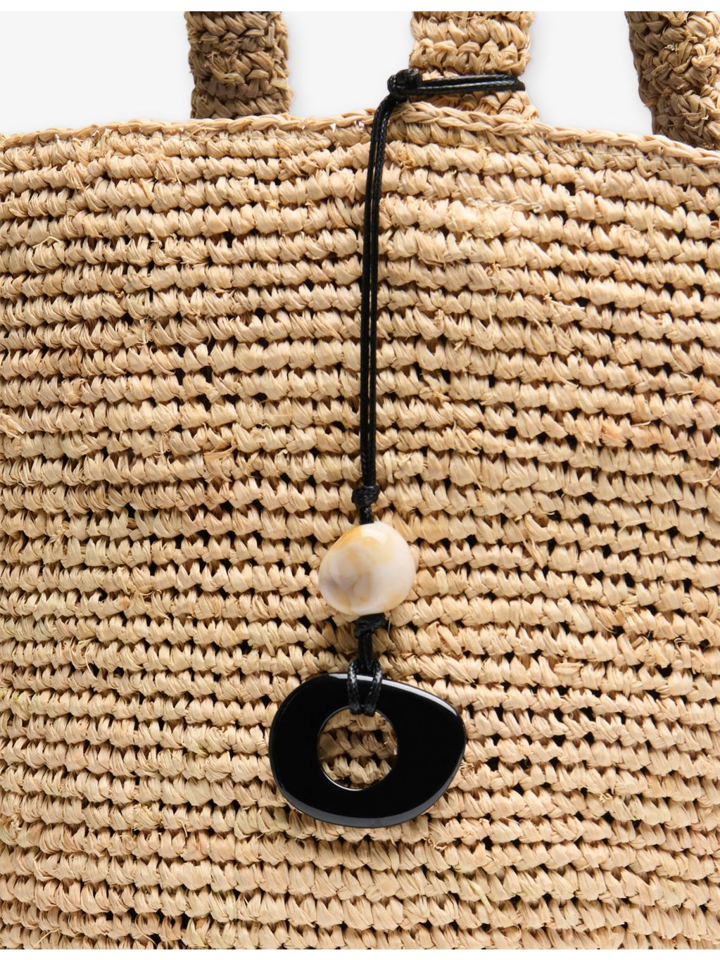 Whistles straw tote bag with charm embellishment - British product