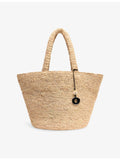 Whistles straw tote bag with charm embellishment - British product