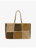 Whistles 100% straw patchwork tote bag (British brand)