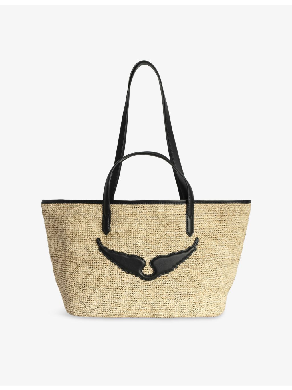 Zadig&Voltaire Wings raffia basket bag with leather straps, UK version