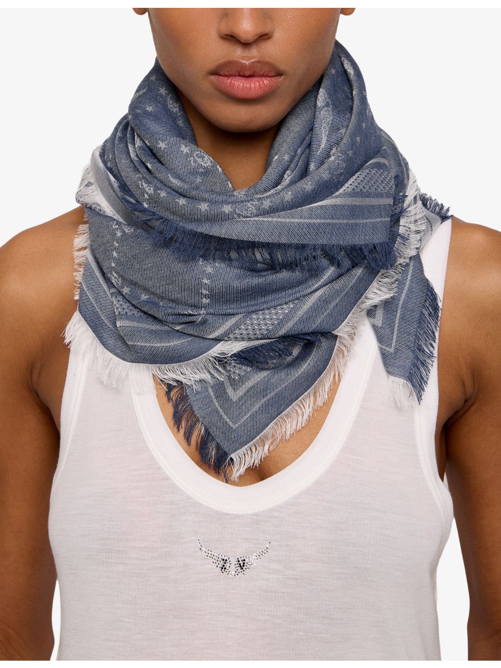 Zadig & Voltaire Liz reversible woven scarf 135cm (British brand)