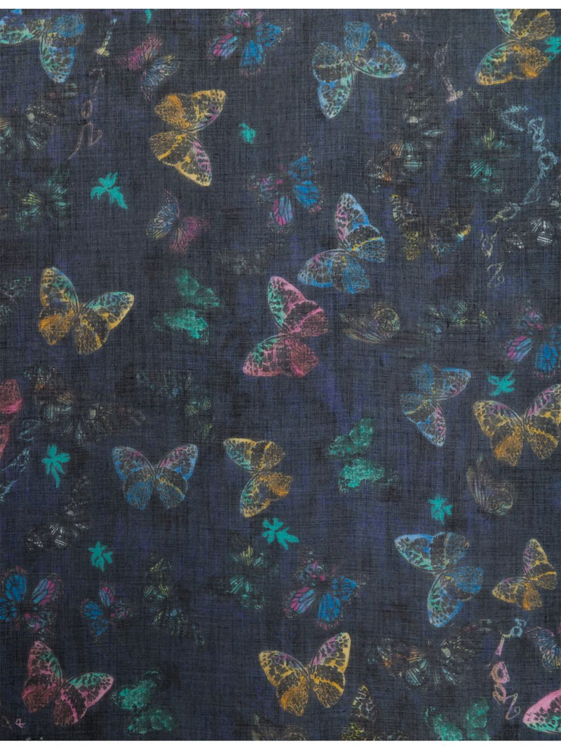 Zadig&Voltaire butterfly-print modal scarf 135cm square (British brand)
