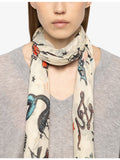 Zadig&Voltaire Kerry tattoo-print modal scarf, imported from the UK