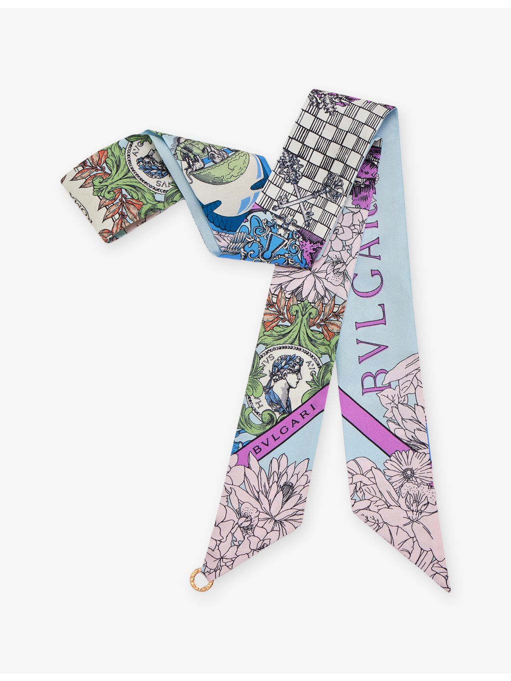 Bvlgari printed silk-twill scarf 120cm (British brand)
