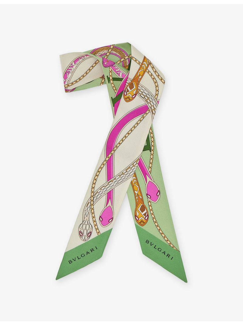 Bvlgari Serpenti Mini Shelley silk-twill scarf, imported from the UK