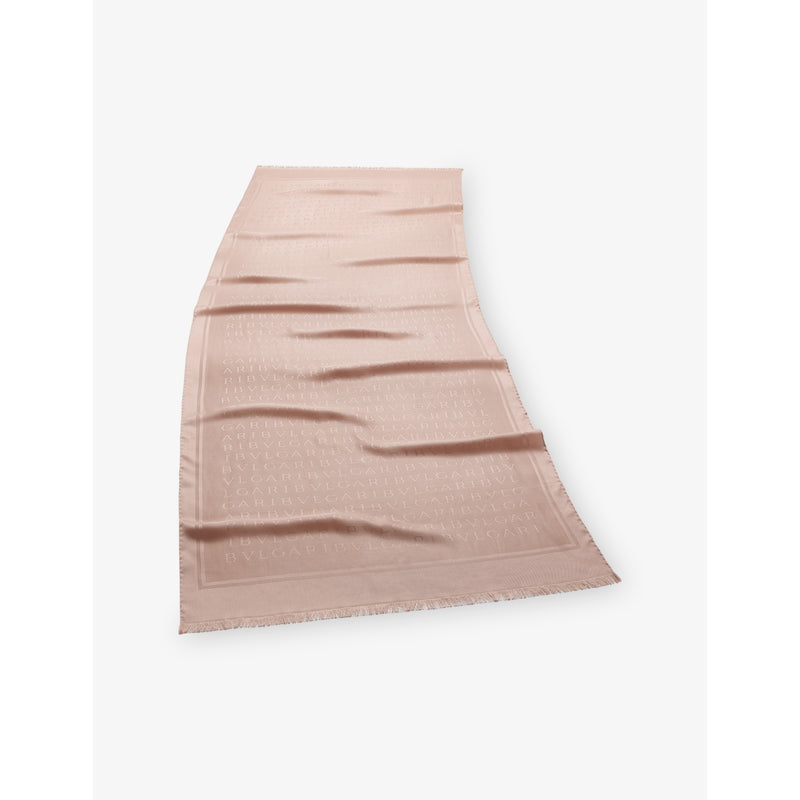 Lettere Maxi Light Silk Stole Scarf - PINK